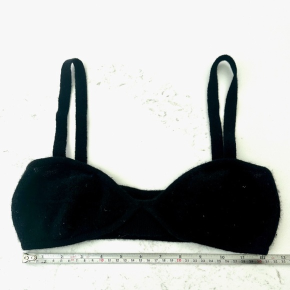 KHAITE Eda Cashmere Soft Bra in Black - Picture 2 of 4